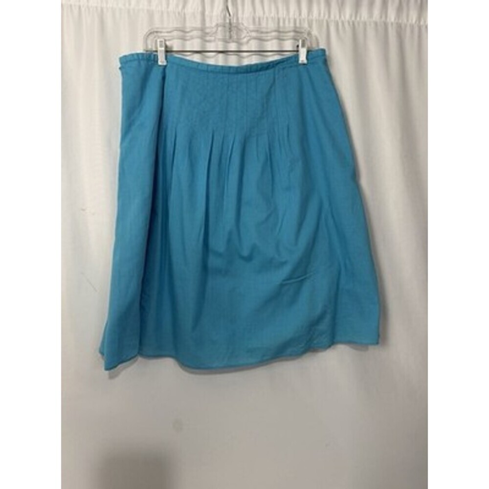 Talbots Women's Size 16 Pleated A-Line Skirt Turquoise Blue Midi Knee Length - Picture 5 of 9